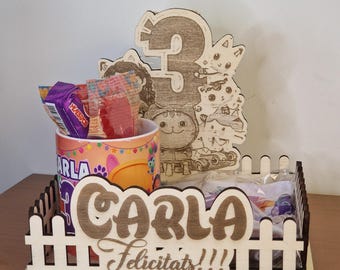 Personalized birthday basket for children