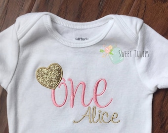 First Birthday Outfit - First Birthday Girls - First Birthday Pink and Gold - Pink and Gold Outfit