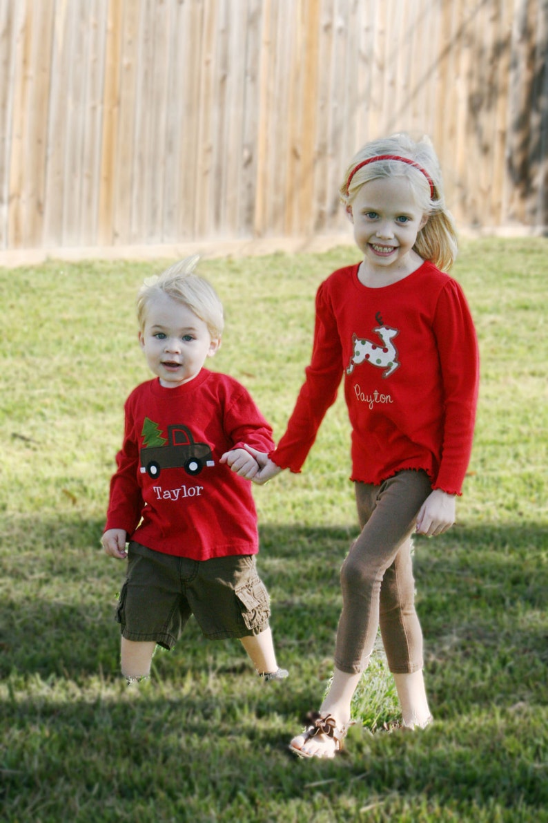 Boys Christmas Shirt / Christmas Tree Truck Shirt / Toddler Etsy