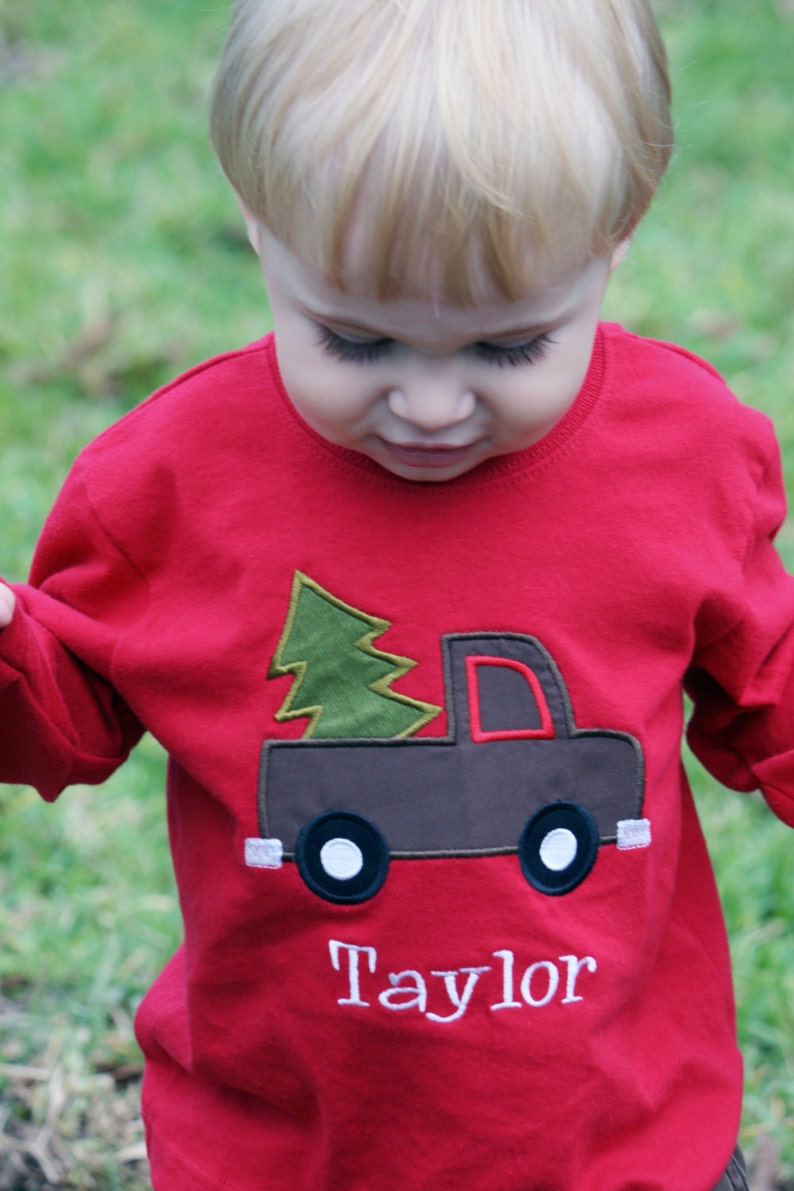 Boys Christmas Shirt / Christmas Tree Truck Shirt / Toddler Etsy
