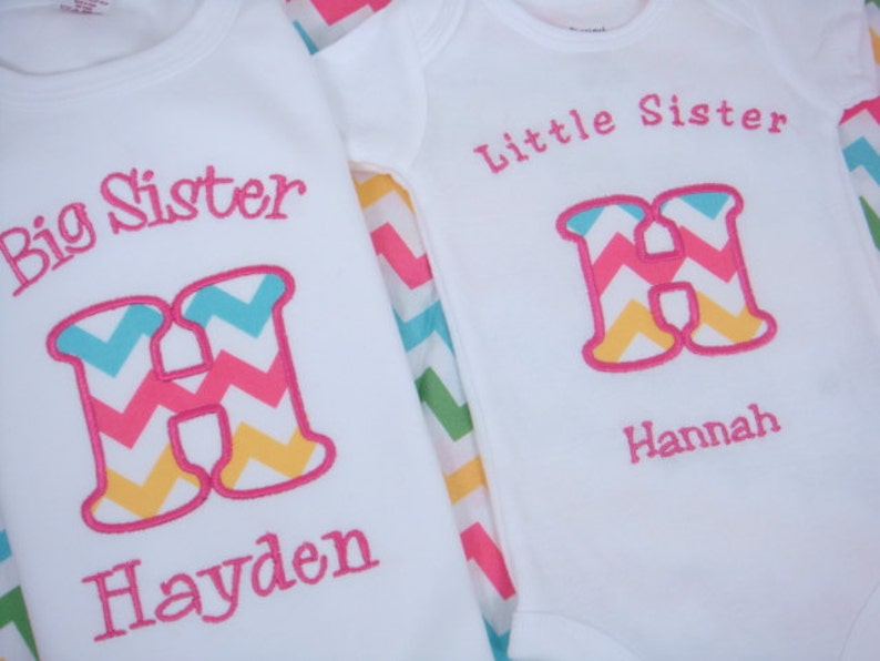 Sisters Shirt Little Sister Shirt Little Sister Chevron Big Sister Little Sister Rainbow Chevron Sister shirt