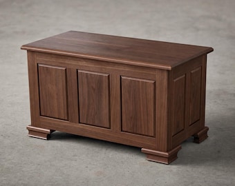 Solid Walnut Blanket Chest, Handmade Hope Chest, Cedar Lined Keepsake Trunk, Heirloom Storage Chest, Custom Sizes Available