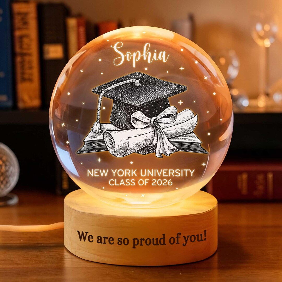Graduation Led Version Personalized Graduation LED Ball Light, Class of 2026 Lamp, Graduation ...