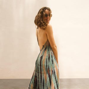 flowy festival dress Green Boho Tie Dye Maxi | Outfit | Handmade Vacation Dress | Resort Style | Baby Shower | Birthday Gift for Her cutout mini dress