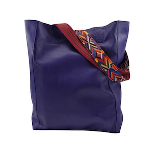 Lila Leder TOTE Tasche, handgemachte Damen Shopper Tasche, große Geldbörse – Leder Handtasche für Alltag, Büro, Reisen & Shopping