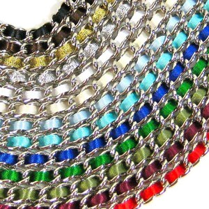Set of (10) 15.5 inch nickelfree purse chain silver clutch chains rainbow metal chains purse chains  ANY COLOR