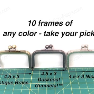 10 lijsten van 4,5 x 3 portemonnees of portemonnees naar keuze in antiek messing, brons, goud en zilver of nikkel. GRATIS VERZENDING