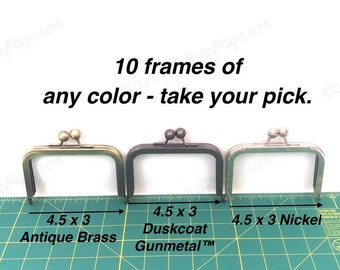 10 frames of 4.5x3 wallet or coin purse frames of your choice in antique brass, gunmetal, gold and silver or nickel FREE US SHIPPING