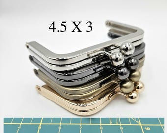 4.5"x3" metal purse frame antique brass small gunmetal clutch bridal shower kiss lock bag silver clasp coin pouch gold wallet flower girl