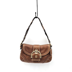 Vintage Coach Soho Brown Leather Shoulder Bag Braided Leather