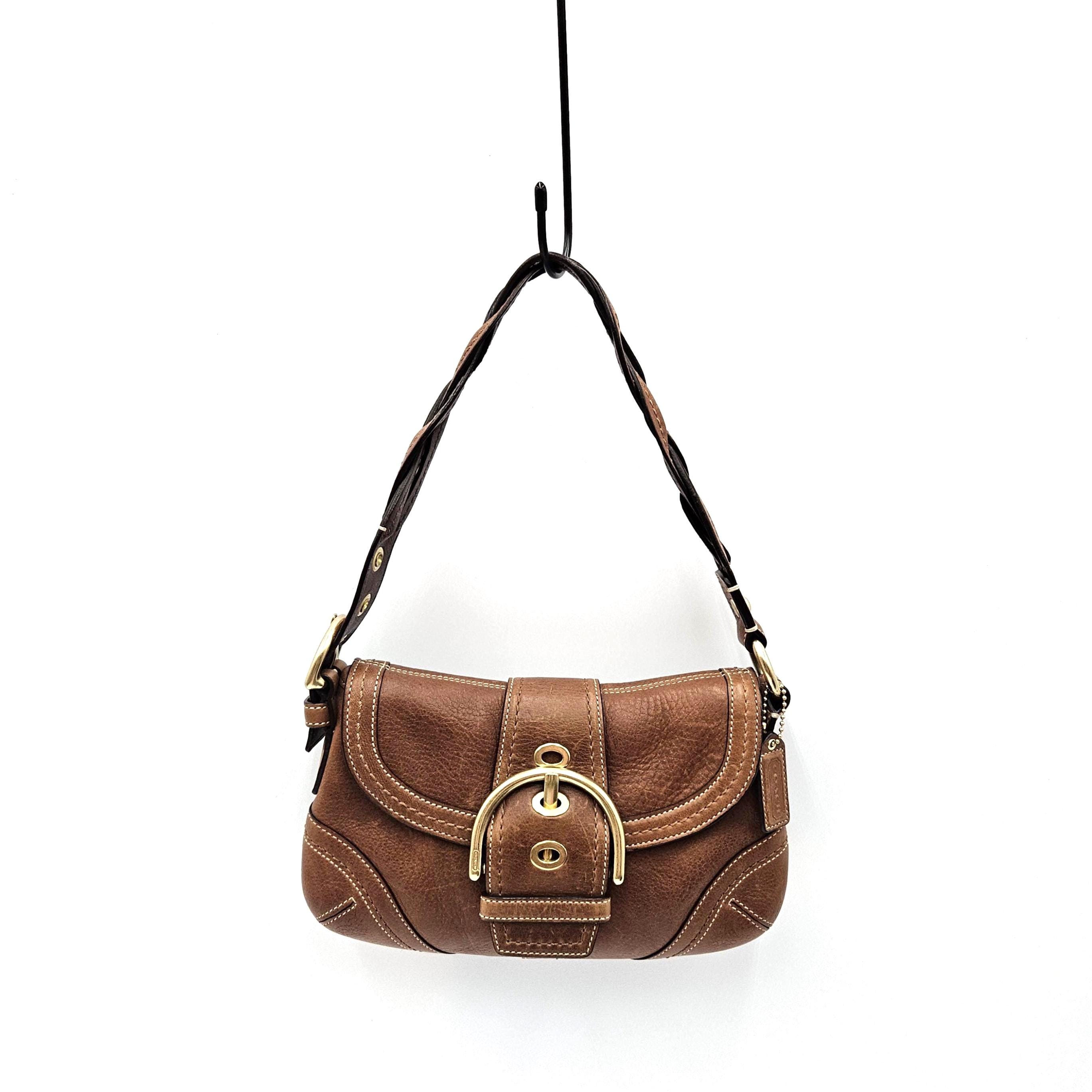 Vintage Coach Soho Brown Leather Shoulder Bag Braided Leather
