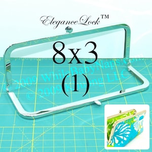 Hypoallergenic Nickel-free 8x3 purse frame with EleganceLock™ closure for bridal shower, wedding, evening clutch, gifting, swag bags