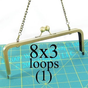 8 x 3 antiek koperen portemonneeframe met LUSSEN voor crossbodytassen, clutches, portemonnees, bruiloften