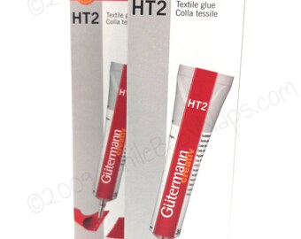 2 Gutermann Creativ HT2 Textile Glue 30g - adhesive for metal, fabric, leather, DIY crafts, jewelry, wood, PVC, wool, yarn, and hem glue