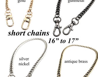 Cadena de repuesto para bolso de 16 pulgadas, pulsera dorada, gargantilla plateada, extensor de correa para bolso, eslabón metálico, cadenas para bolso de 17 pulgadas, pulsera metálica