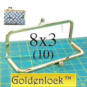 10 Goldenlock™ 8x3 purse frame with KissLock closure for bridal clutches