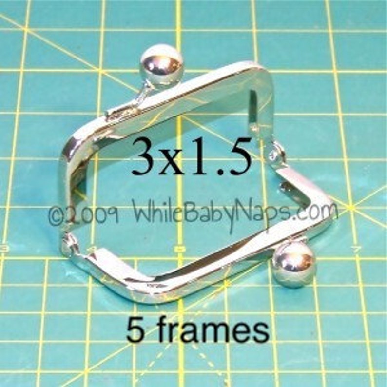 5 of 3x1.5 nickel metal coin purse frames, ball clasp, coin purses, small pouch, lipstick bag, FREE US SHIPPING image 1