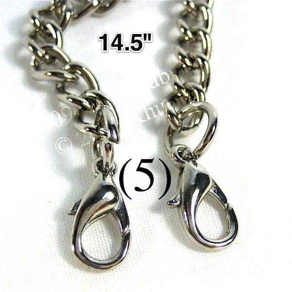 5 short nickelfree purse chains 15.5 inch silver clutch chains handbag straps silver wristlets purse chains wallet metal straps
