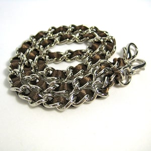 15 inch ESPRESSO BROWN nickel-free purse chain™, ethical jewelry, replacement strap for handbags, HYPOALLERGENIC purse chain, wristlet