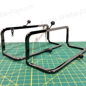 5 Duskcoat Gunmetal TM 8x3 clutch purse frames with LOOPS for crossbody bags and clutches image 3