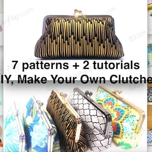Clutch Tutorials PDF NOW with 7 patterns 10 inch, 8 inch, 6 inch, 4.5 inch, 3 inch image 1