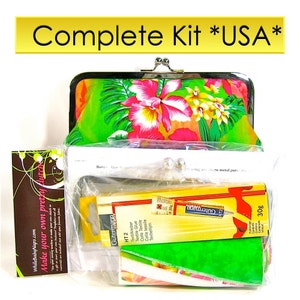 COMPLETE Make Your Own Clutch Kit with Resort fabric included & 6 patterns for USA customers image 1