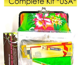 COMPLETE Make Your Own Clutch Kit with Resort fabric included  & 6 patterns for USA customers