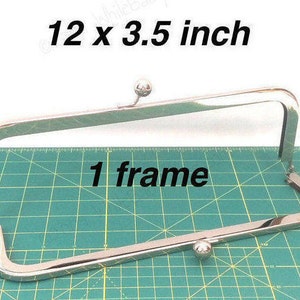 12x3.5 inch Nickel metal purse frame kisslock for cinema purse or large handbags