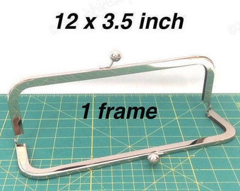 12x3.5 inch Nickel metal purse frame kisslock for cinema purse or large handbags