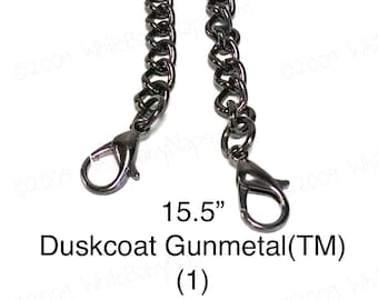 1 Duskcoat Gunmetal™ chain 15 inch clutch chain evening clutch charcoal chain black wristlet chain gunmetal purse strap, purse chain