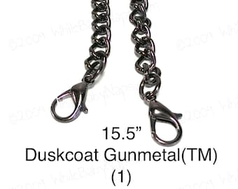 1 Duskcoat Gunmetal™ chain, 15 inch clutch chain, evening clutch, charcoal chain, black wristlet chain, gunmetal purse strap, purse chain