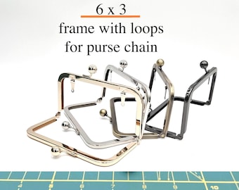 6x3 Metal Purse Frame with LOOPS 6" Kisslock Frame Flower Girl Crossbody Bags Goldenlock™ Bridal Wallet Gunmetal Y2k Bridesmaid Wristlet