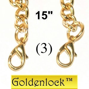 5% DE DESCUENTO (3) cadenas para carteras de oro claro, cadenas para carteras GoldenLock™ de 15,5 pulgadas, correas para carteras, cadenas para carteras de novia, muñequeras doradas, cadenas de metal