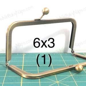 6x3 Antique Brass purse frame for coin purse, mini clutch, vintage bag