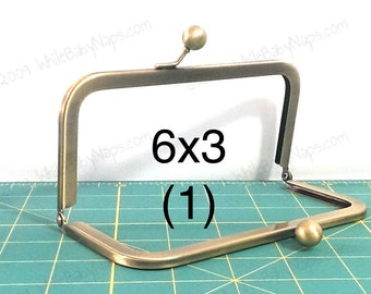 6x3 Antique Brass purse frame for coin purse mini clutch vintage bag