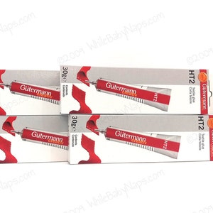 4 Pegamento textil Gutermann Creativ HT2 30 g: adhesivo para metal, tela, cuero, manualidades, joyería, madera, PVC, lana, fabricación de carteras, costura