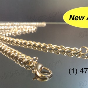 47.5 inch GoldenLock™ shoulder length purse chain, crossbody clutch straps, linked chains, evening bags chains, vintage bags, gold strap