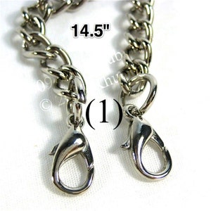 1 silver or nickel-free purse chain, 15.5 inch clutch strap, silver wristlet, short chain, bridal clutch strap