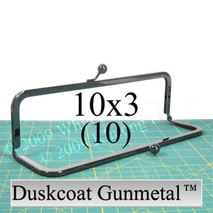 10 Duskcoat Gunmetal™ 10x3 purse frame, 10&quot; large clutch, dark black purse frame, irisdescent frame, bridesmaids, modern Bride