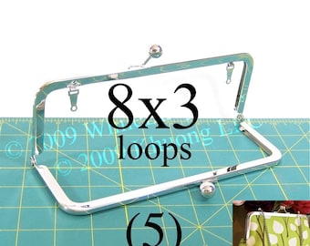 5 frames of 8x3 nickel with loops for bridal clutches or crossbody bags