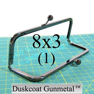 8x3 Duskcoat Gunmetal™ purse frame, black purse frame for clutch, gunmetal clutch, evening handbag
