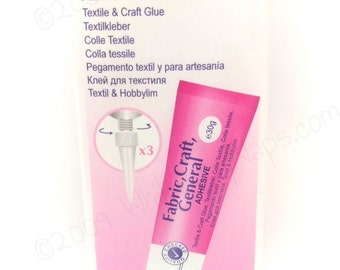 1 Hemline Fabric Metal Crafts General Adhesive 30g  strong bonding like Gutermann Creativ Glue and odorless