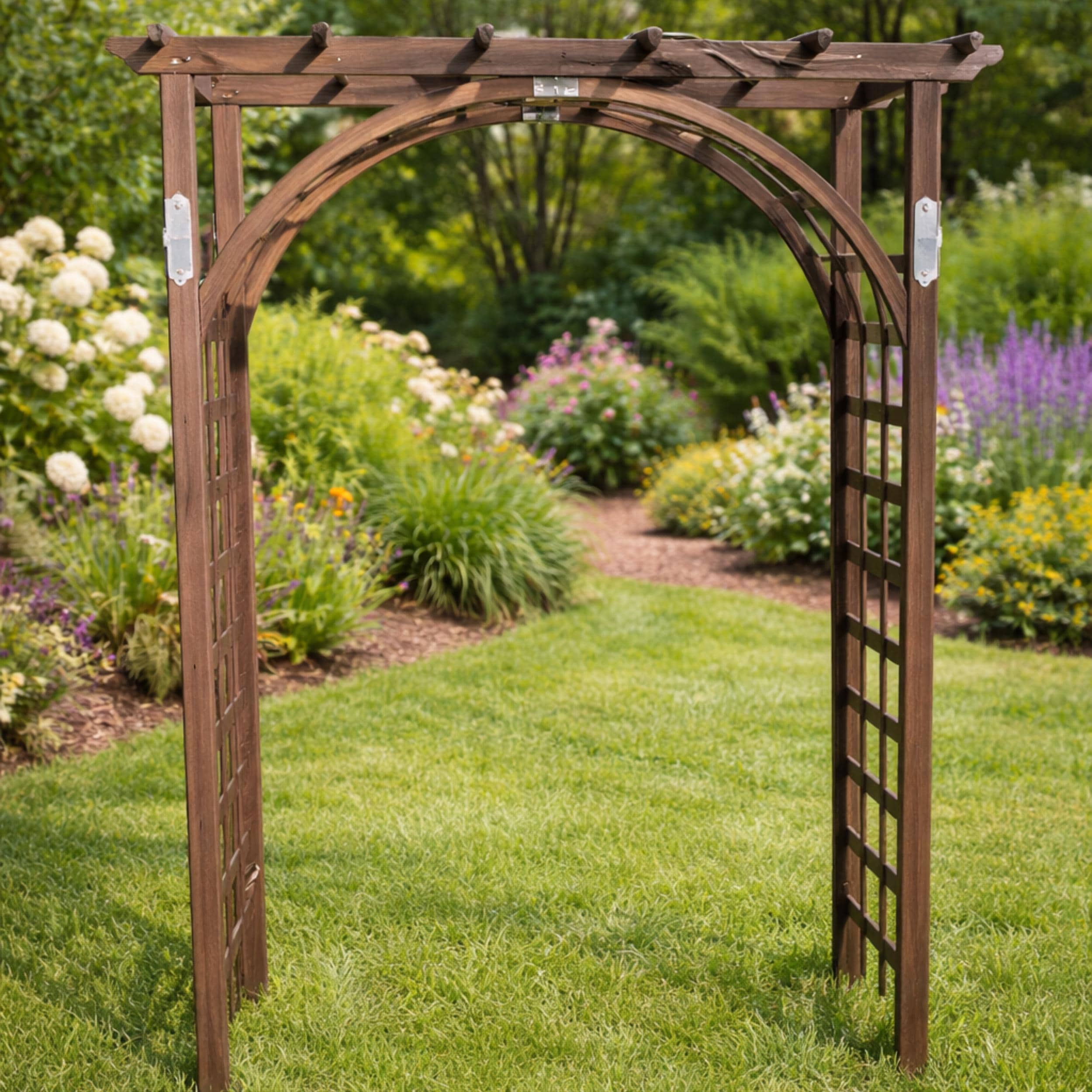 Garden Arbor | Handcrafted Wooden Trellis for Climbing Plants Outdoor ...