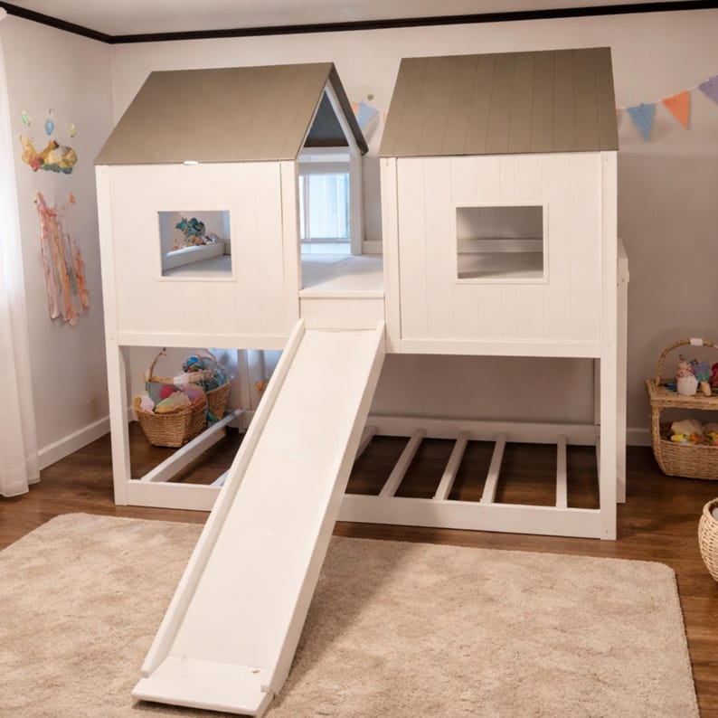 twin-size-bunk-bed-wooden-kids-playhouse-etsy