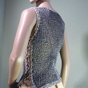 ELEGANT TANKTOP/BLOUSE Wearable Fiber Art, Feminine & Trendy, Luxury Italian Silk Ribbon image 5
