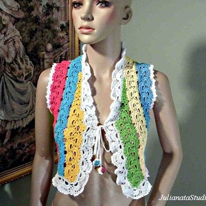 FUNKY VEST- Wearable Fiber Art As It&#39;s Finest, Chic & Versatile, Top Quality Mercerized Cotton