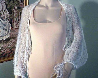 FEATHERLIGHT LACY SHRUG - Wearable Fiber Art As It's Finest, Exquisitely Delicate, World Famous Orenburg Lace Wool