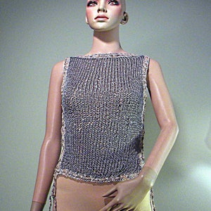 ELEGANT TANKTOP/BLOUSE Wearable Fiber Art, Feminine & Trendy, Luxury Italian Silk Ribbon image 3