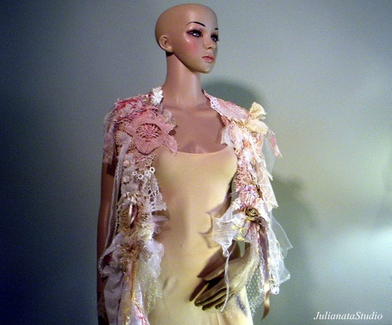EXQUISITE BOHEMIAN SHAWL - Wearable Fiber Art as It's Finest, Extra Long, Richly Boho Tattered & Embellished, Unsurpassed Quality Materials