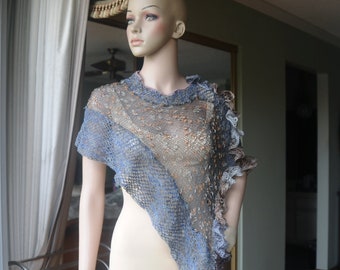 VERSATILE BOHEMIAN SHOULDERPIECE - Poncho/Shawl/Caplet - Fiber/Textile Art as It's Finest, Richly Embellished